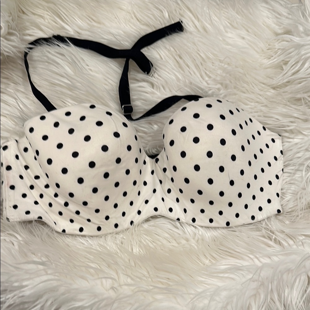 Polka Dot Women's Bra - Black and White